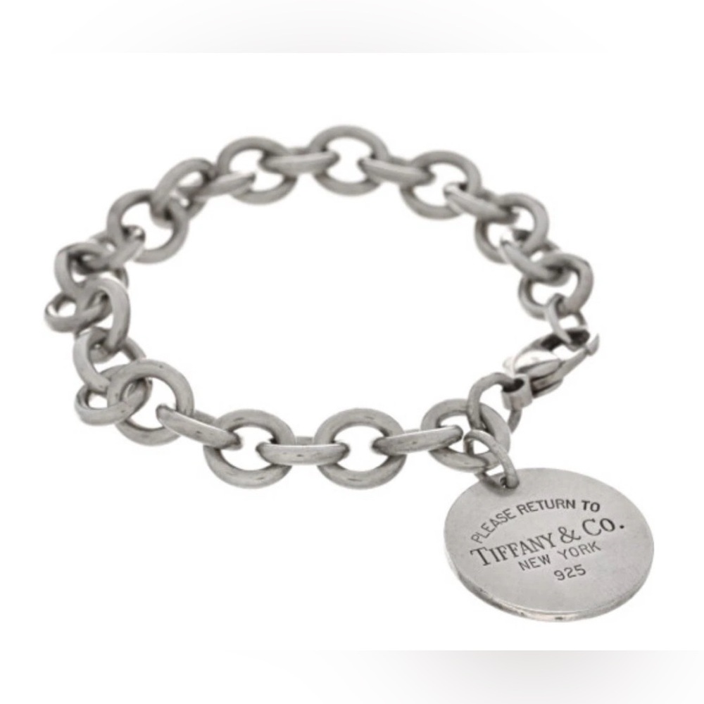 Tiffany & Co. Silver Return to Tiffany Round Tag Charm Bracelet 7.5” - Picture 1 of 4